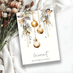 Cartão De Visita Enfeites de natal Dourados 2 Gravação