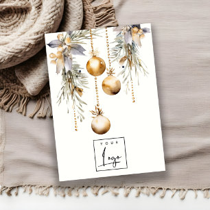 Cartão De Visita Enfeites de natal Dourados Titular do Estojo do Lo