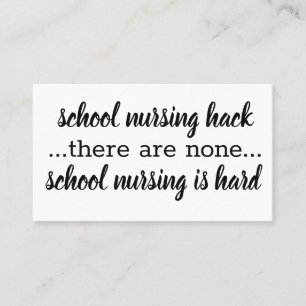 Cartão De Visita Enfermagem escolar, inspiração pequena e simples