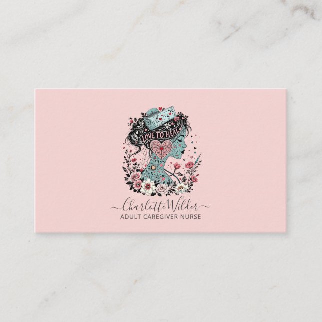 Cartão De Visita Enfermeira Adulto Cuidador Rosa Podorosa (Frente)