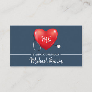 Cartão De Visita Enfermeira cardíaca estetoscópica Médica Saúde