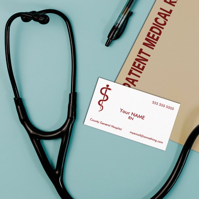 Cartão De Visita Enfermeira de Asclepius White (Criador carregado)