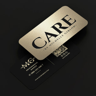 Cartão De Visita Enfermeira de Viagem Elegante Preto Falso Ouro