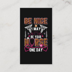 Cartão De Visita Enfermeira Enfermeira Enfermeira Humor Leopardo En