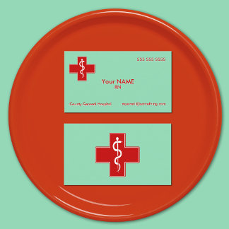 Cartão De Visita Enfermeira esmaga verde