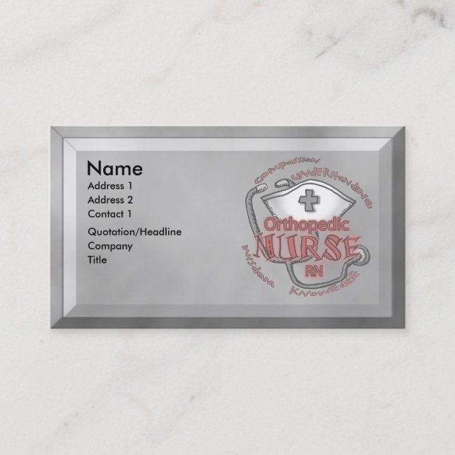 Cartão De Visita Enfermeira ortopédica Axioma (Frente)