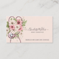 Enfermeiro Adulto Cuidador Estetoscópio Floral