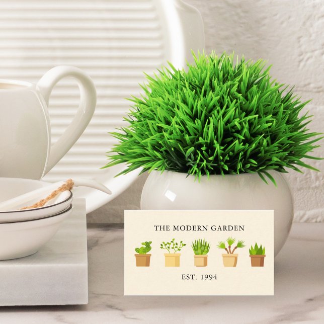 Cartão De Visita Enfermeiro de Plantas Cute Succulent Botany Loja d (Criador carregado)