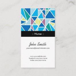 Cartão De Visita Enfermeiro - Geometria Abstrato Azul