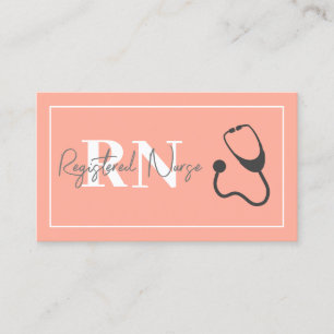 Cartão De Visita Enfermeiro Moderno Estetoscópio Coral