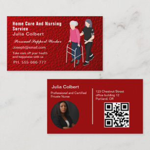 Cartão De Visita Enfermeiro Serviços de assistência a idosos Couro 