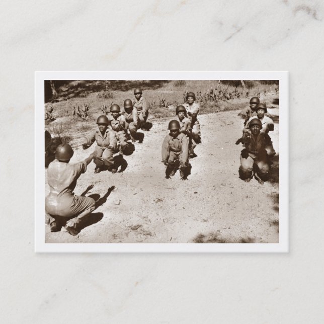 Cartão De Visita Enfermeiros Pretos com Instrutor de Drill (Frente)