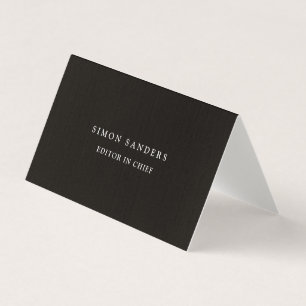 Cartão De Visita Enfumaçado Mínimo Simples Linen Preto