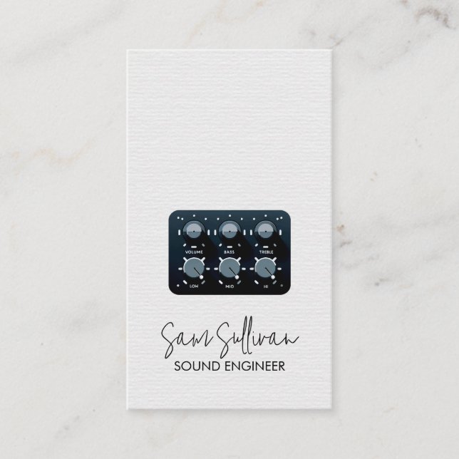 Cartão De Visita Engenharia de áudio do Engenheiro de som (Frente)