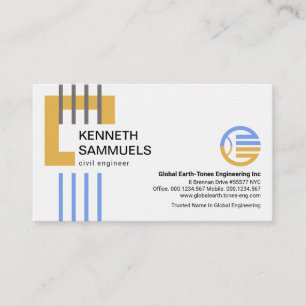 Cartão De Visita Engenharia de Bar Vertical do Bloco de Construçã