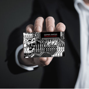 Cartão De Visita Engenharia de conselhos de circuito impresso preto