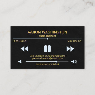 Cartão De Visita Engenheiro de áudio preto Granito de vídeo
