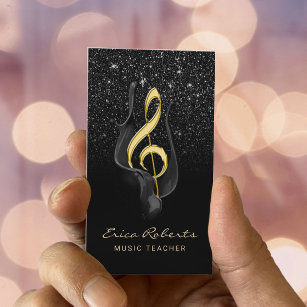 Cartão De Visita Engenheiro de Música Cantor Negro Glitter
