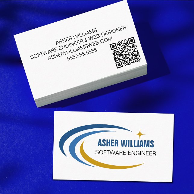 Cartão De Visita Engenheiro de Software Cósmico Código QR de TI (Criador carregado)