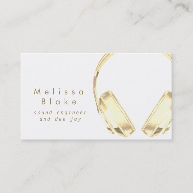 Cartão De Visita engenheiro de som jay faux gold (Frente)