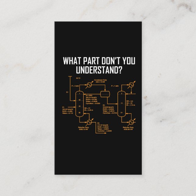 Cartão De Visita Engenheiro químico engraçado - engenharia química (Frente)