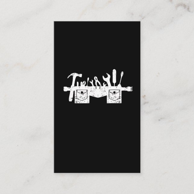 Cartão De Visita  Engraçado Carpenter Tool Belt Handyman Workshop D (Frente)