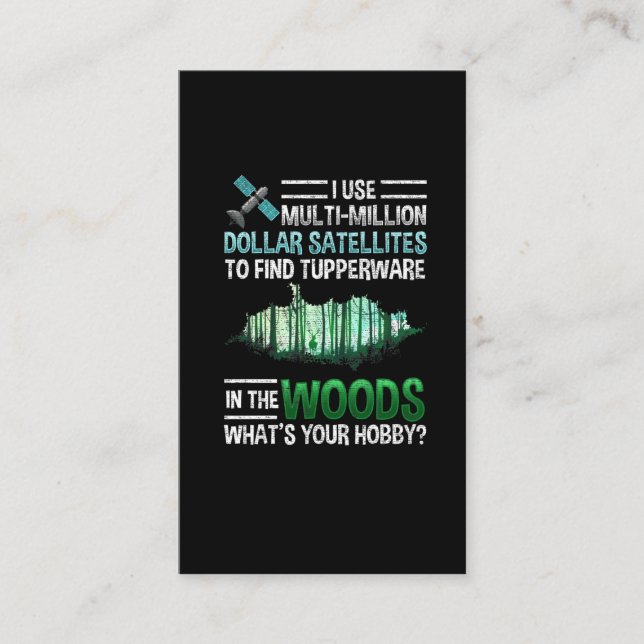 Cartão De Visita Engraçado GPS Geocache Wood Outdoor Geocaching (Frente)