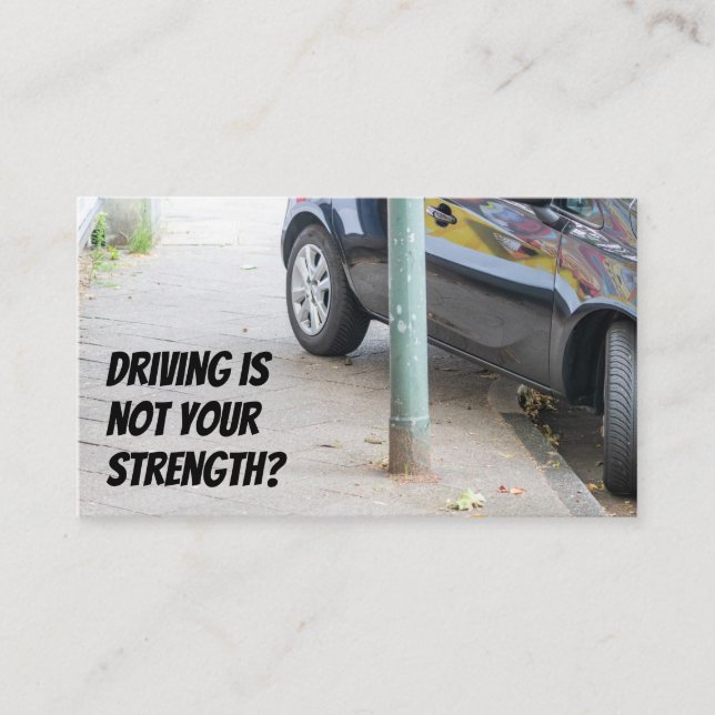 Cartão De Visita Engraçado instrutor que dirige a reparação do carr (Frente)