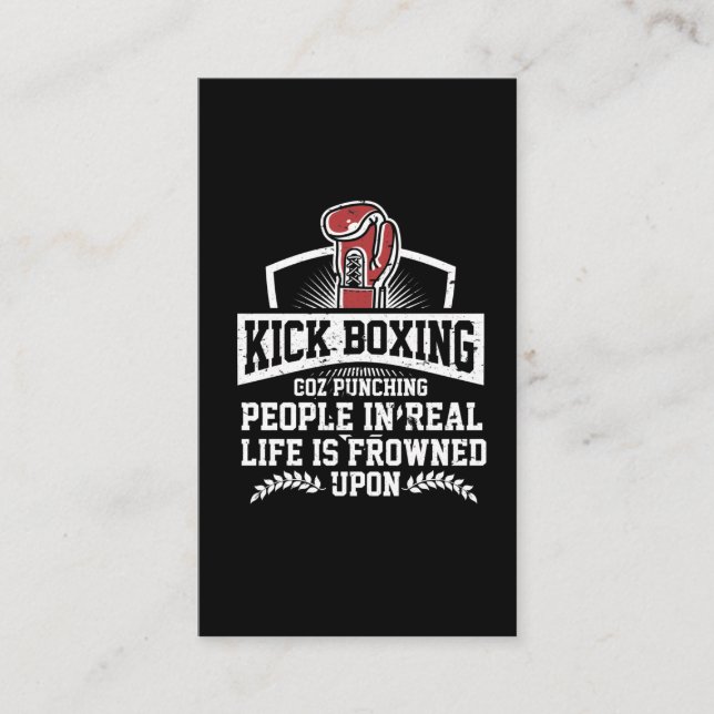 Cartão De Visita Engraçado Presente de Kickboxing para Boxer de Art (Frente)