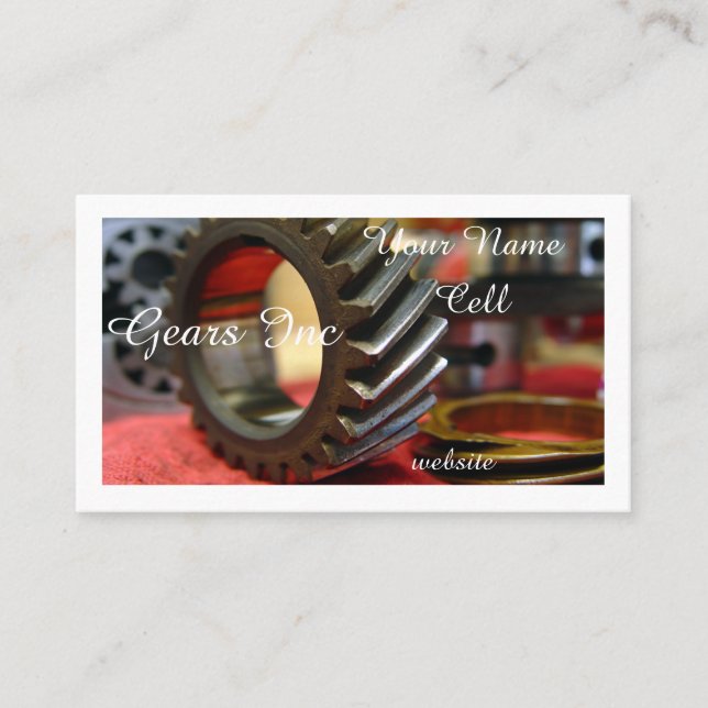 Cartão De Visita engrenagens para engrenagens metálicas (Frente)