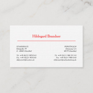 Cartão De Visita Ensino de assistente vermelho padrão moderno