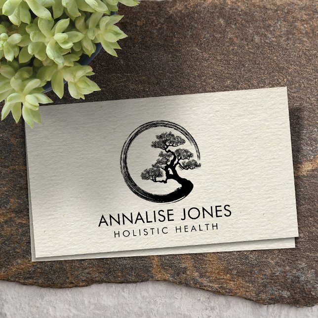 Cartão De Visita Enso Circle e Bonsai Tree na Canvas (Criador carregado)