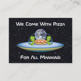 Cartão De Visita Entrega de pizza de OVNI personalizável