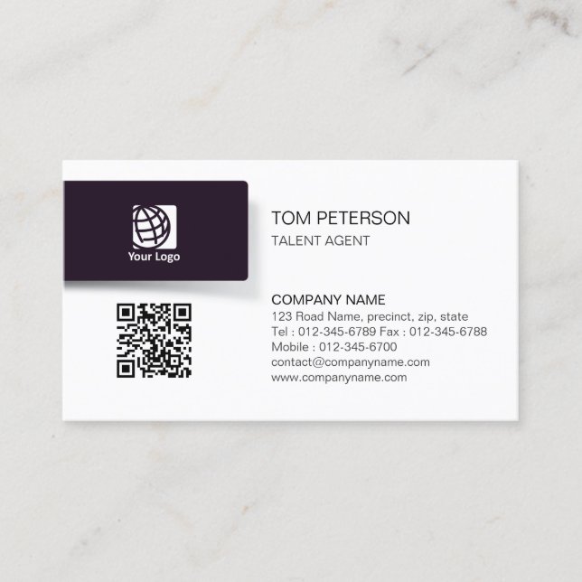 Cartão De Visita Entretenimento com agente de talento (Frente)