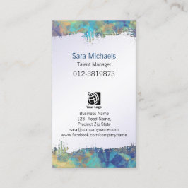 Cartão De Visita Entretenimento com o Talent Manager - Abstrato de 