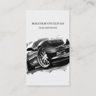 Cartão De Visita Entusiasta de Automóveis Mecânicos de Reparo Aut