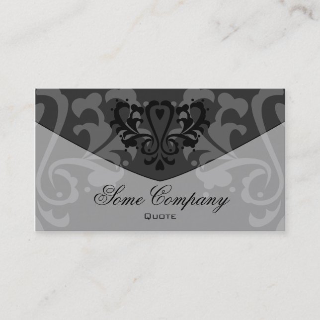 Cartão De Visita Envelope Damask (Preto E Branco) (Frente)