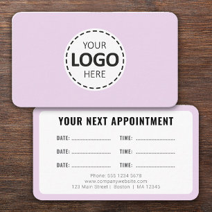 Cartão De Visita Envio de Logo Moderno Simples Compromisso Lavanda