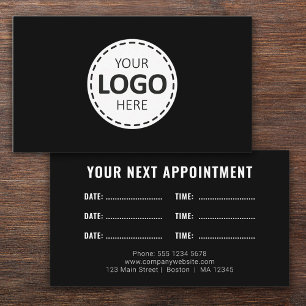 Cartão De Visita Envio de Logo Moderno Simples Preto Compromisso