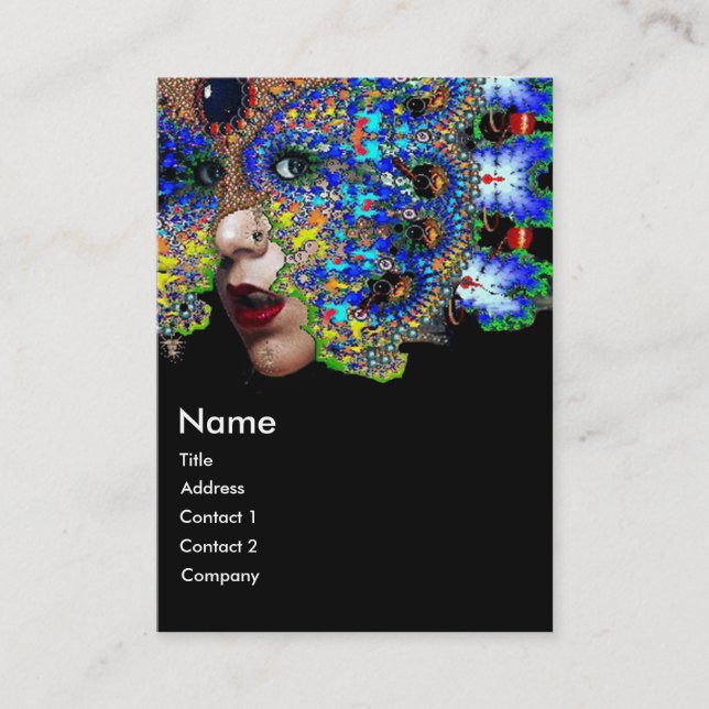 Cartão De Visita EPHEMERAL azul-amarelo preto (Frente)