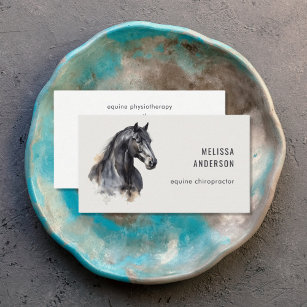 Cartão De Visita Equestrian Business Modern Watercolor Horse