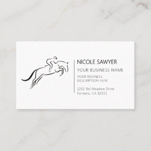 Cartão De Visita Equídeos Equestres de Formação de Cavalos Equestre