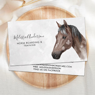 Cartão De Visita Equine Horse Personalizado Equestrian Watercolor