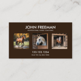 Cartão De Visita Equino de Fotos de Cavalos Castanhos Escuros Minim