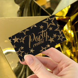 Cartão De Visita Equipamento de Aluguer de Festas Rico Star Black