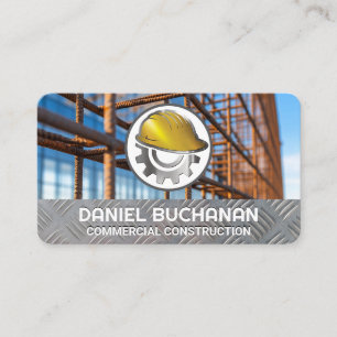 Cartão De Visita Equipamento de Capacete   Local de Construção   Ve