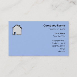 Cartão De Visita Esboço da casa. Preto e azul