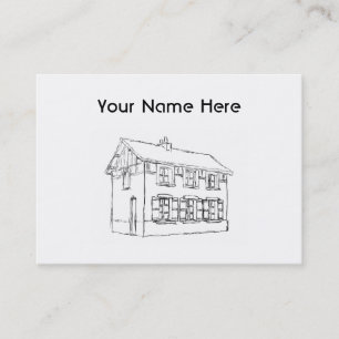 Cartão De Visita Esboço de uma casa velha, com obturadores