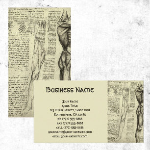 Cartão De Visita Esboço masculino da anatomia do músculo por