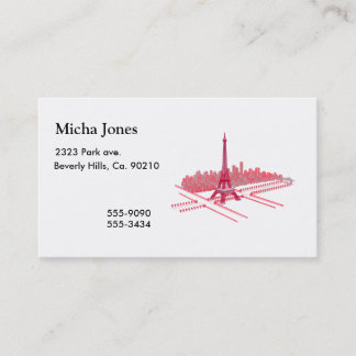 Cartão De Visita Esboço moderno da torre Eiffel de Paris